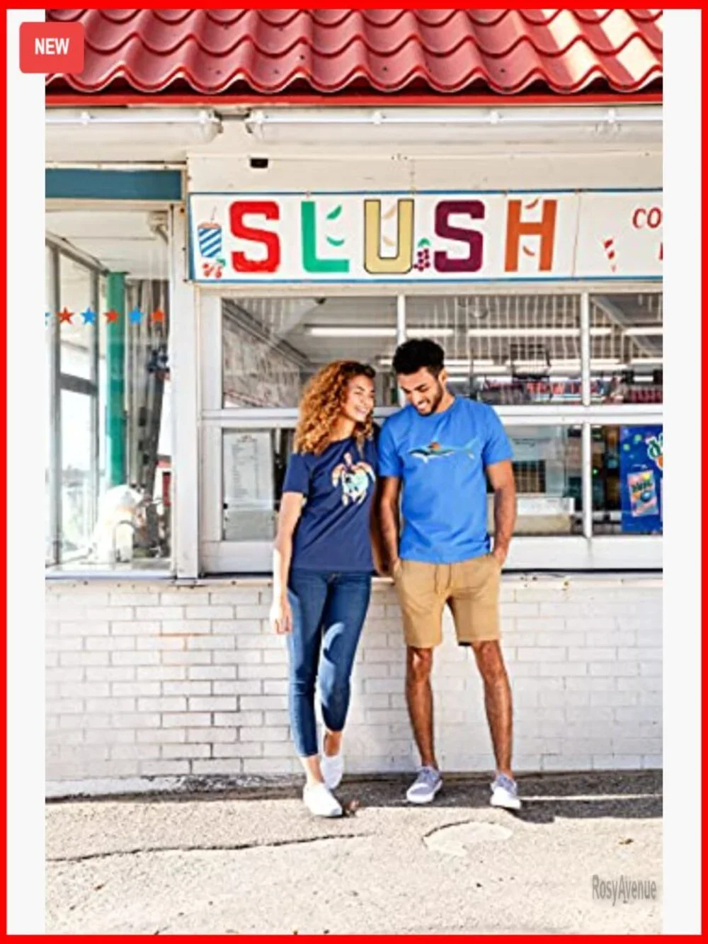 Short Sleeve V-Neck Graphic T-Shirt Classic Fit Cotton Jersey